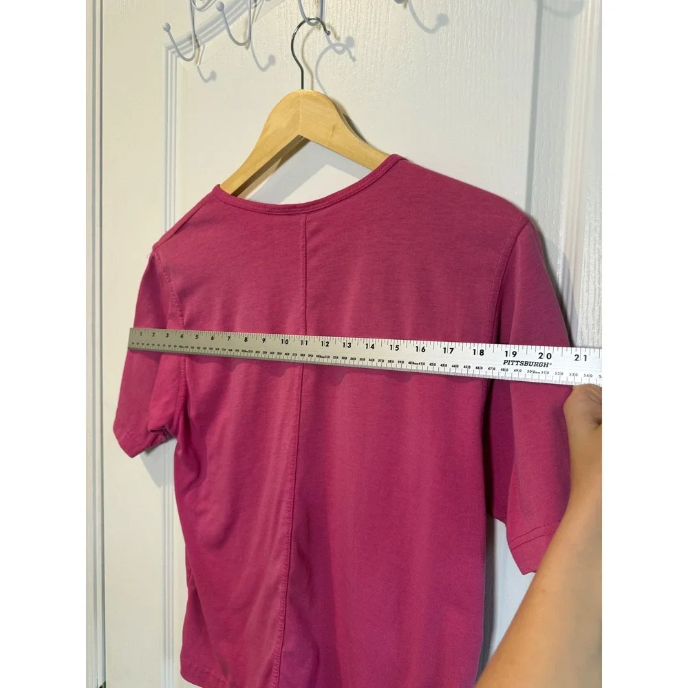 Autograph Pink Pocket Tee Women's Small Embroidered Y2K Cottagecore Top Vintage